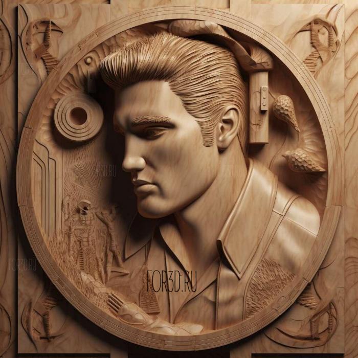 Elvis Presley 3 stl model for CNC